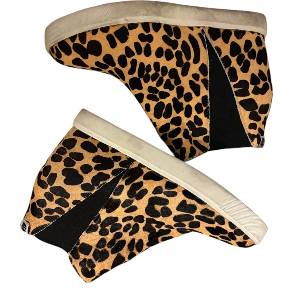 Coconuts by Matisse Lure Hidden Wedge Leopard Print Sneaker Boot Size 8.5